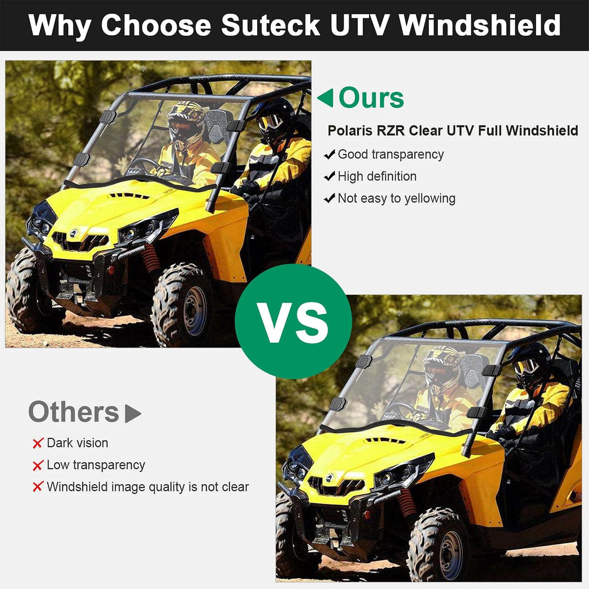 Clear Full Windshield for Can-Am Commander UTV X27021