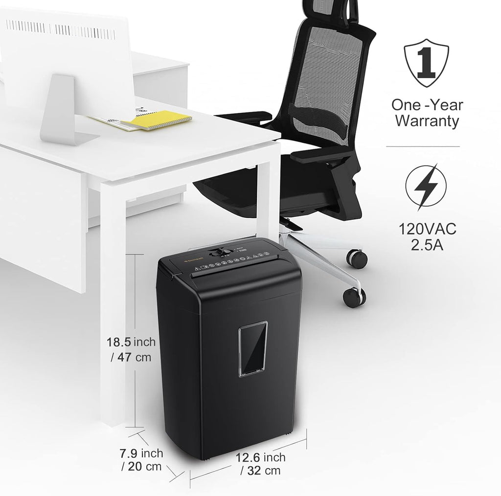 10-Sheet Cross-Cut Paper Shredder with 5.5 Gallons Wastebasket, Black V236