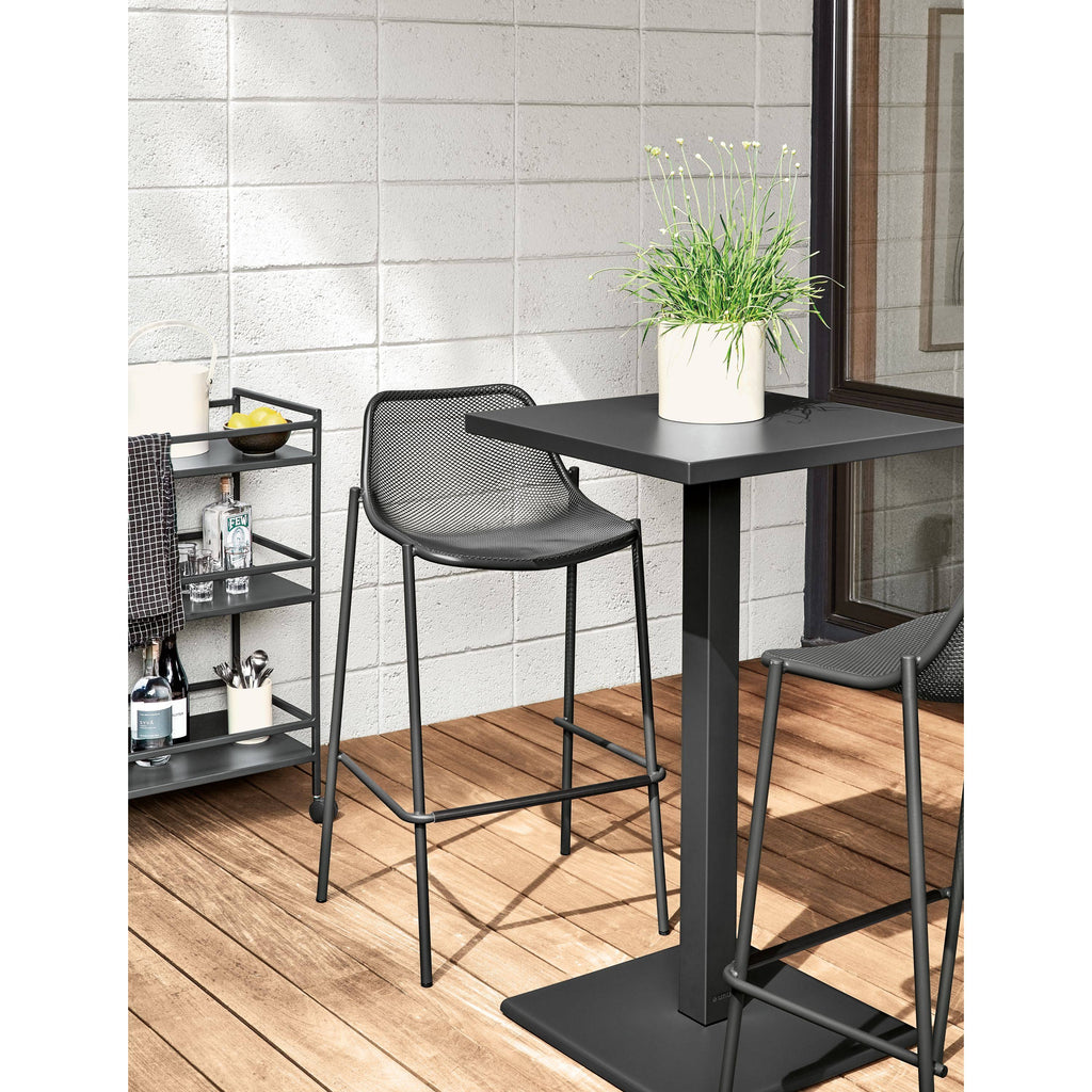 Red 4 Person Patio Square Bar Table X27405