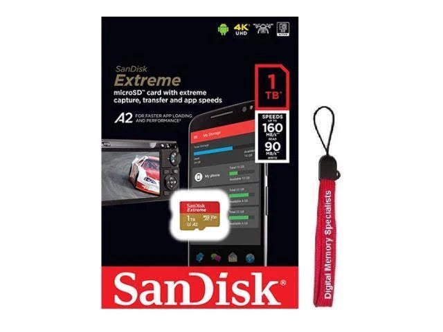1TB Extreme microSDXC UHS-I U3 A2 Flash Memory Card J2135