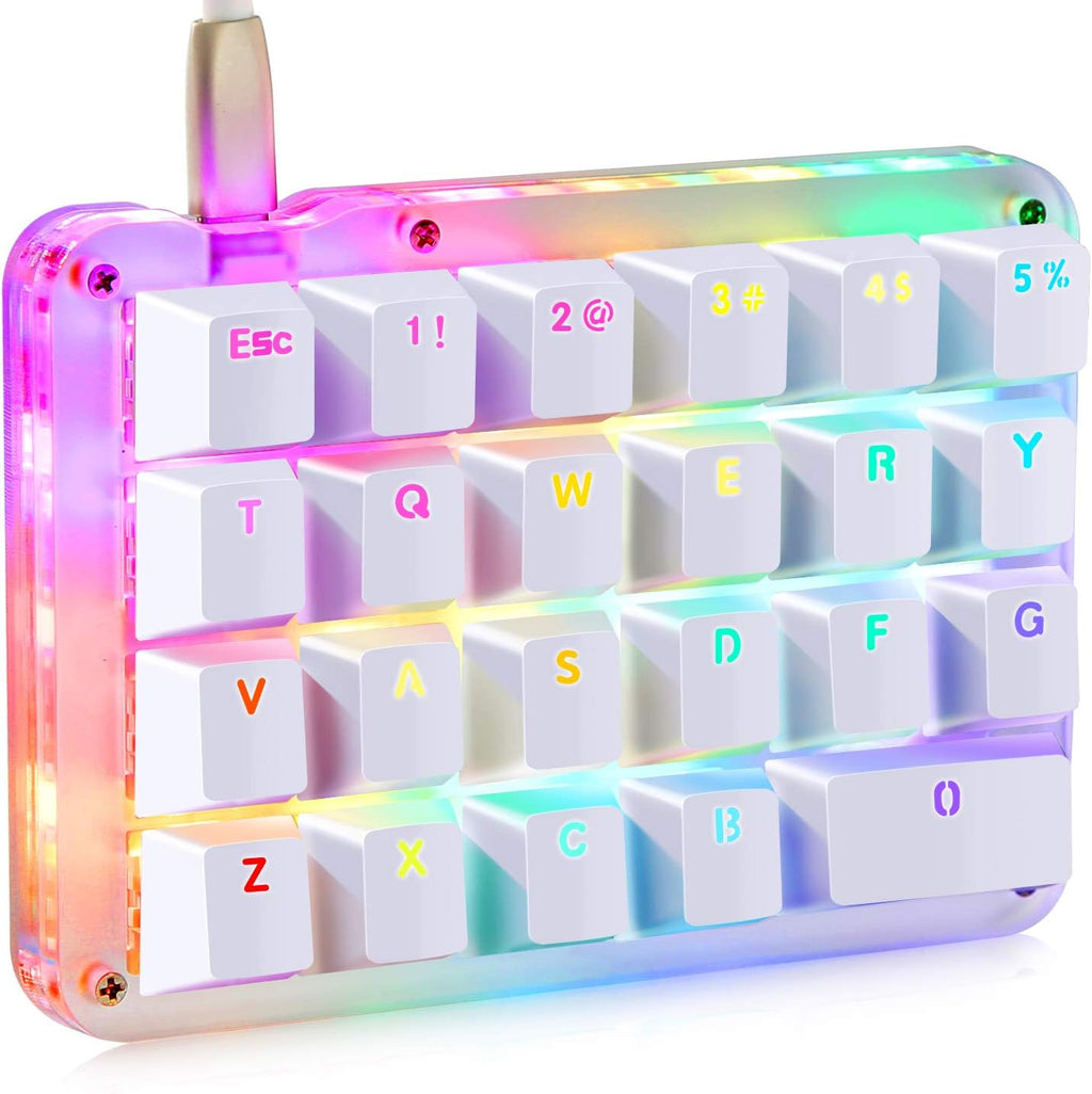 One Handed Macro Mechanical Keyboard with RGB LED Backlit T417