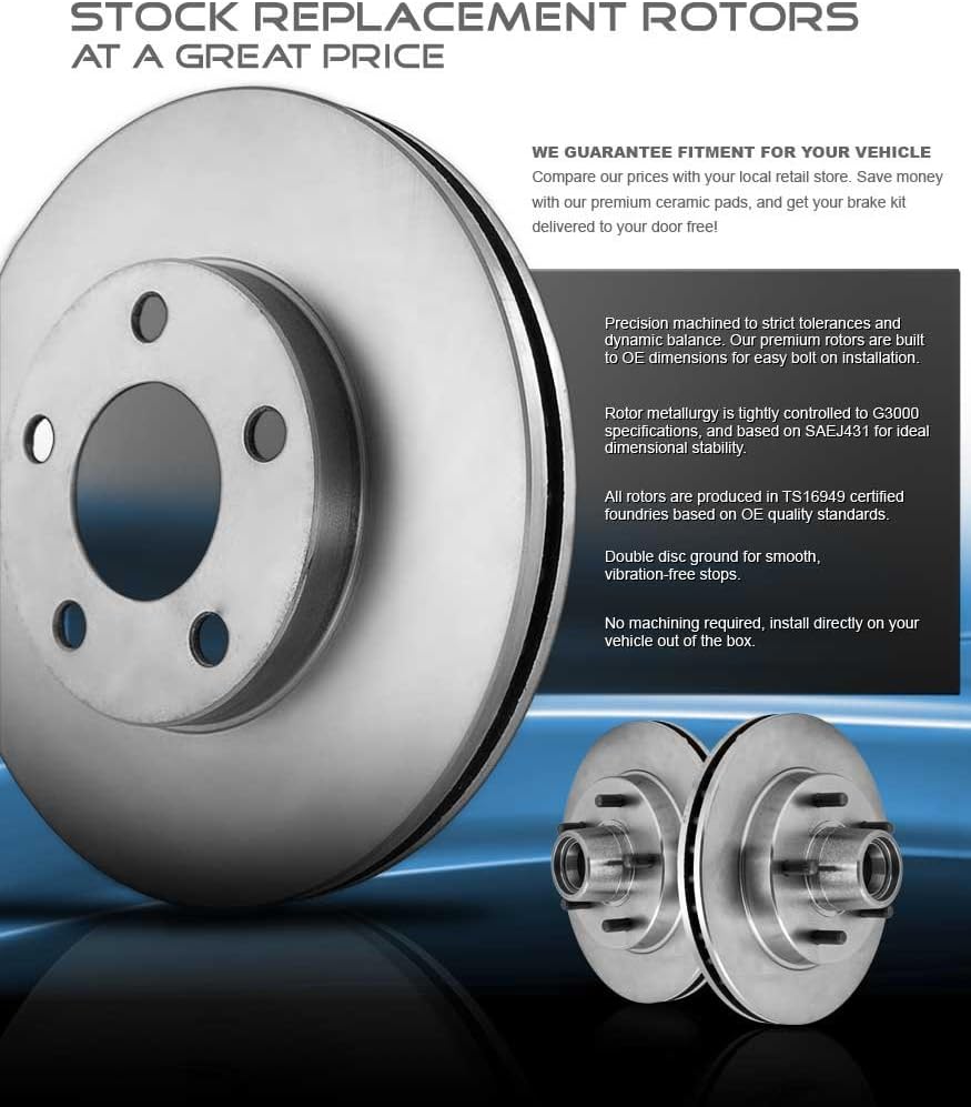 8 Lug Brake Disc Rotors with Metallic Brake Pads W2104