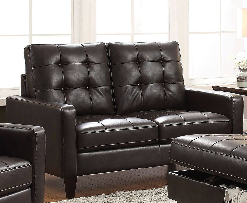 Espresso Leather-Gel Loveseat G223048