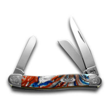 Red Engraved Star Spangled Corelon Stockman Pocket Knives D1924