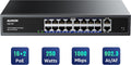 18-Port Ethernet Gigabit PoE Switch with 2 Uplink Ports, 250W, Metal Casing, Rackmount, Unmanaged Y775597