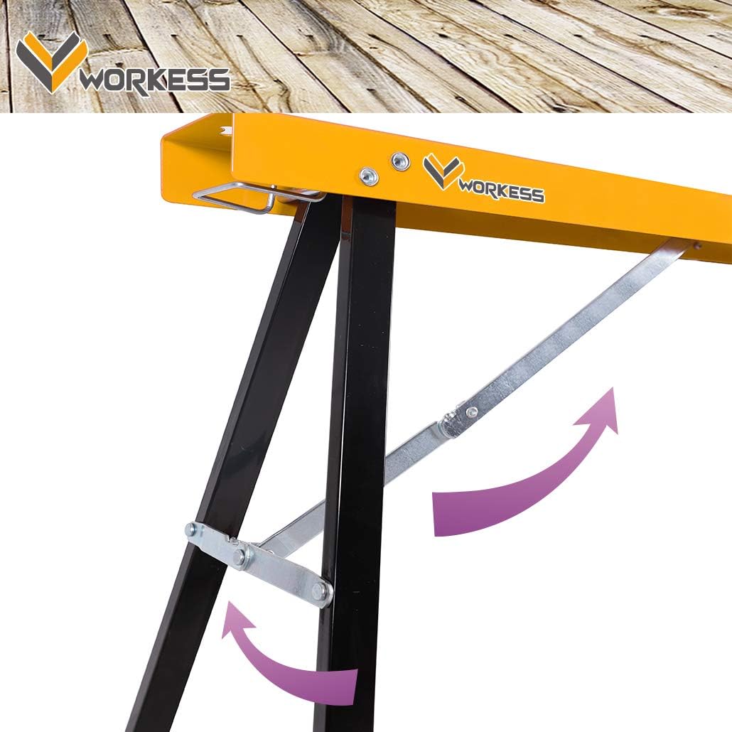 Twin Pack Portable Folding Sawhorse, 275 LBS Capacity Each X4930