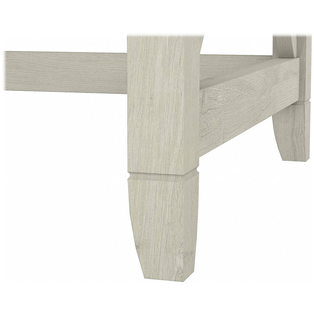 Linen White Oak L-Shaped Desk with 2-Drawer Mobile File Cabinet F56057
