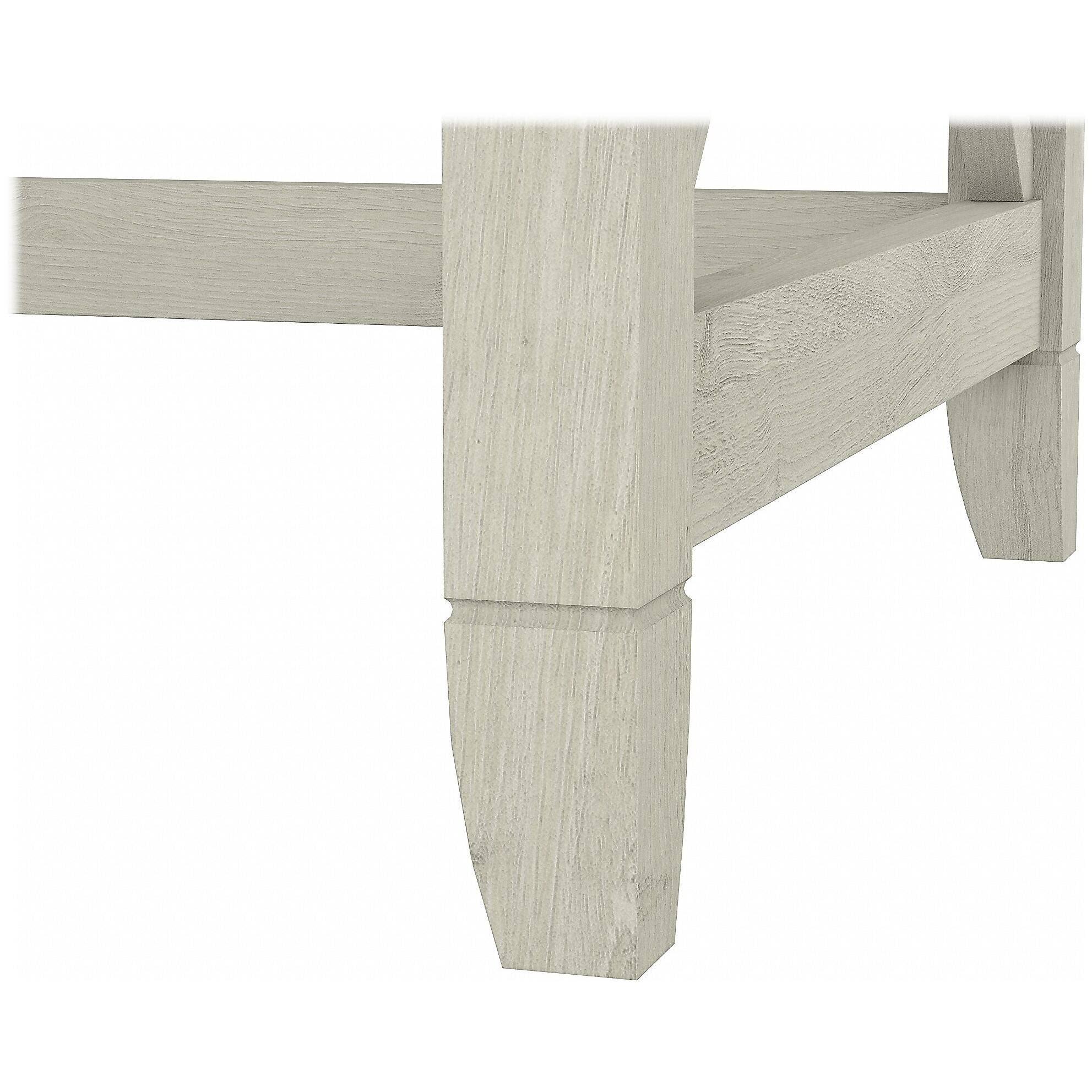 Linen White Oak L-Shaped Desk with 2-Drawer Mobile File Cabinet F56057
