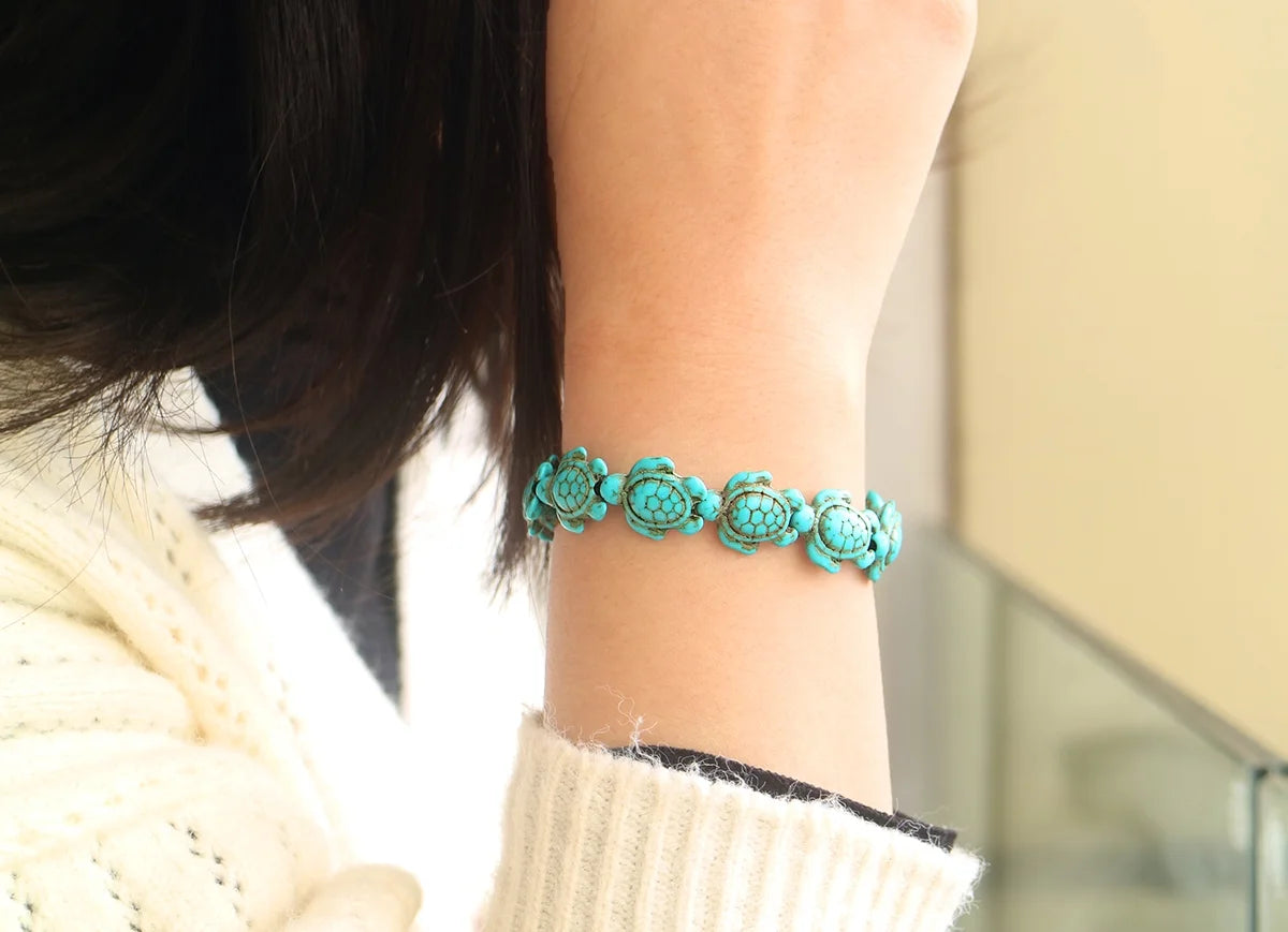 Genuine Turquoise Hawaiian Sea Turtle Bracelet O655650