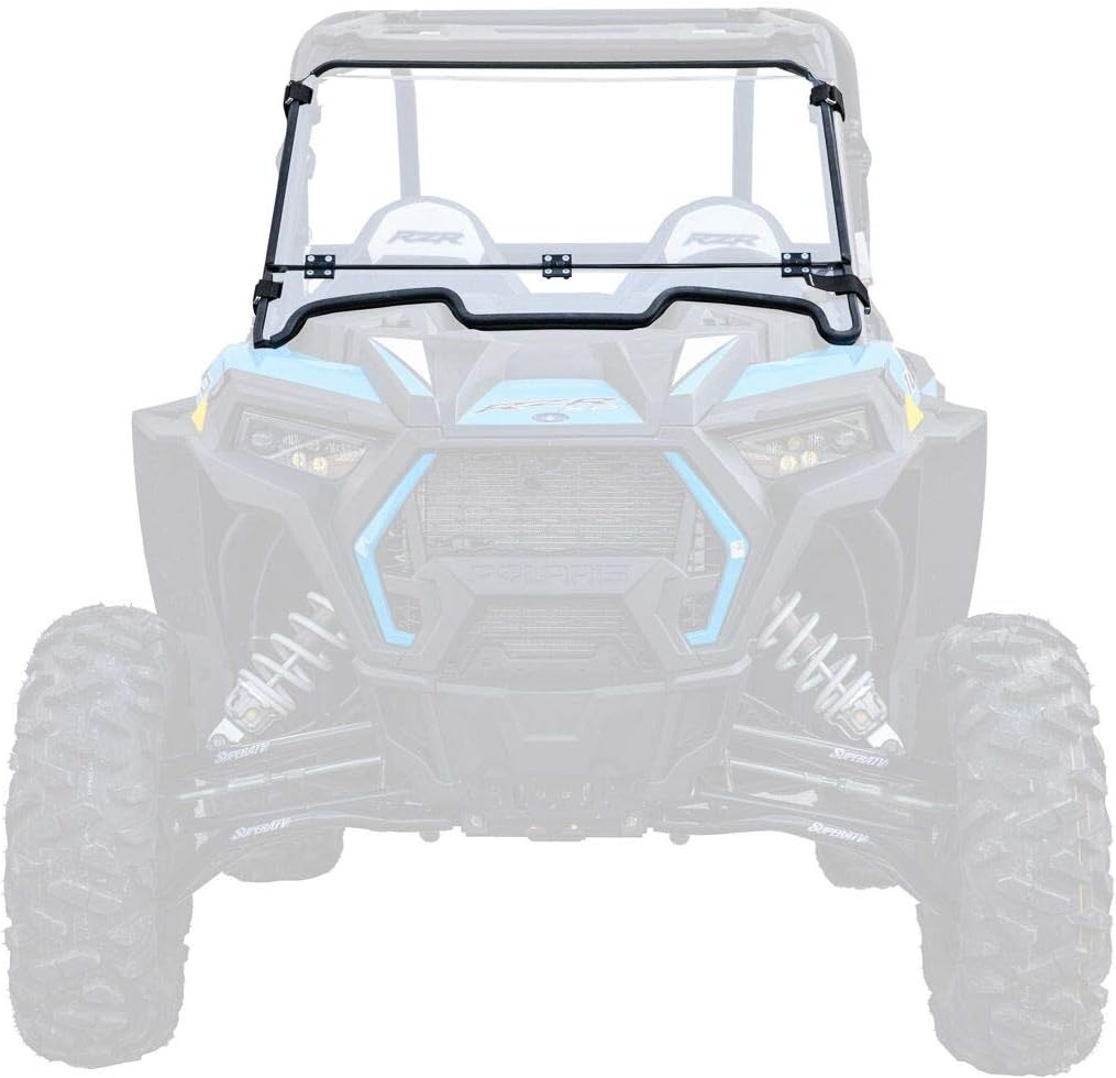 Heavy Duty Scratch Resistant Flip/Fold Down 2-in-1 Windshield 1/4 Thick Polycarbonate Hard Coated D439256