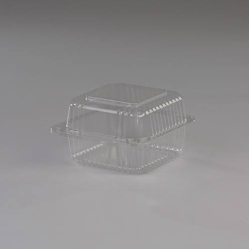 Plastic Square Food Container Clear, 5.3 inch Length x 5.6 inch Width x 3.3 inch Depth, 500/Case Y534