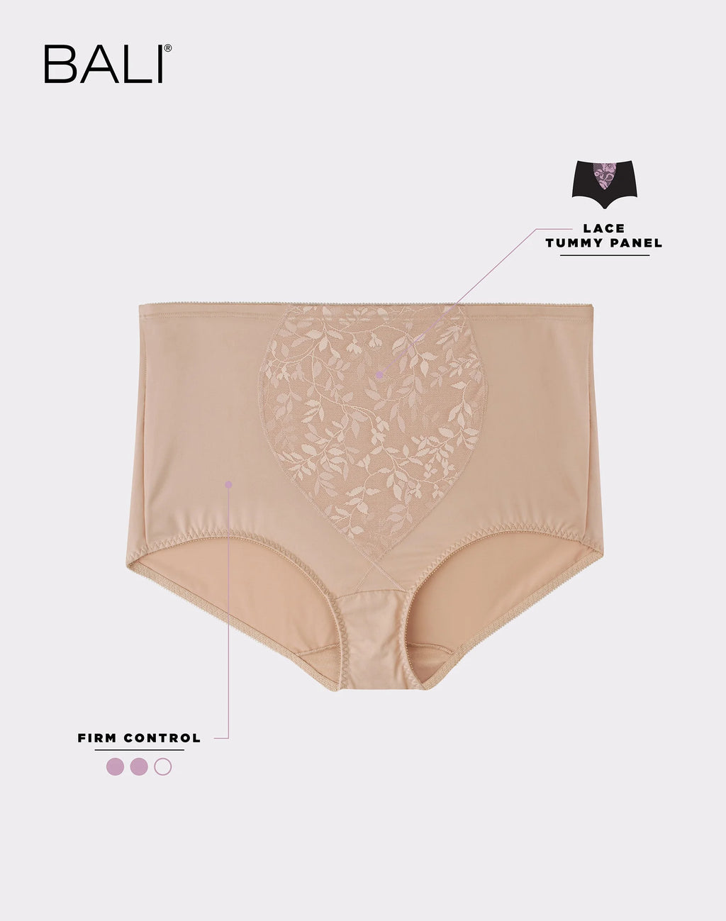 Green/Blush Jacquard Tummy Panel Shaping Brief Panty 2 Pack T435182