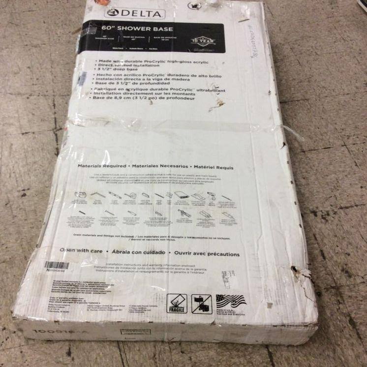 White 32x22 x 60x22 Shower Base S142305