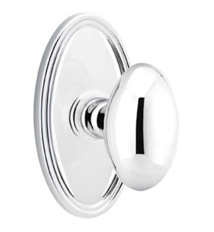 Passage Knob with Oval Rose, Unlacquered Brass X176795