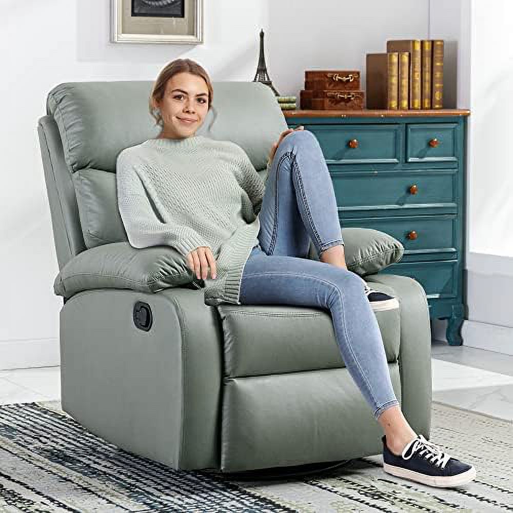Cerulean Blue Manual Recliner Chair with Micro Leather V9368