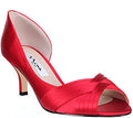 Red Mid-Heel Open-Toe D&Orsay Shoes A2237