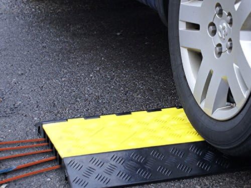 Heavy Duty Cable Protector Ramp 1 Channel 38.5" Long Black Yellow D7500