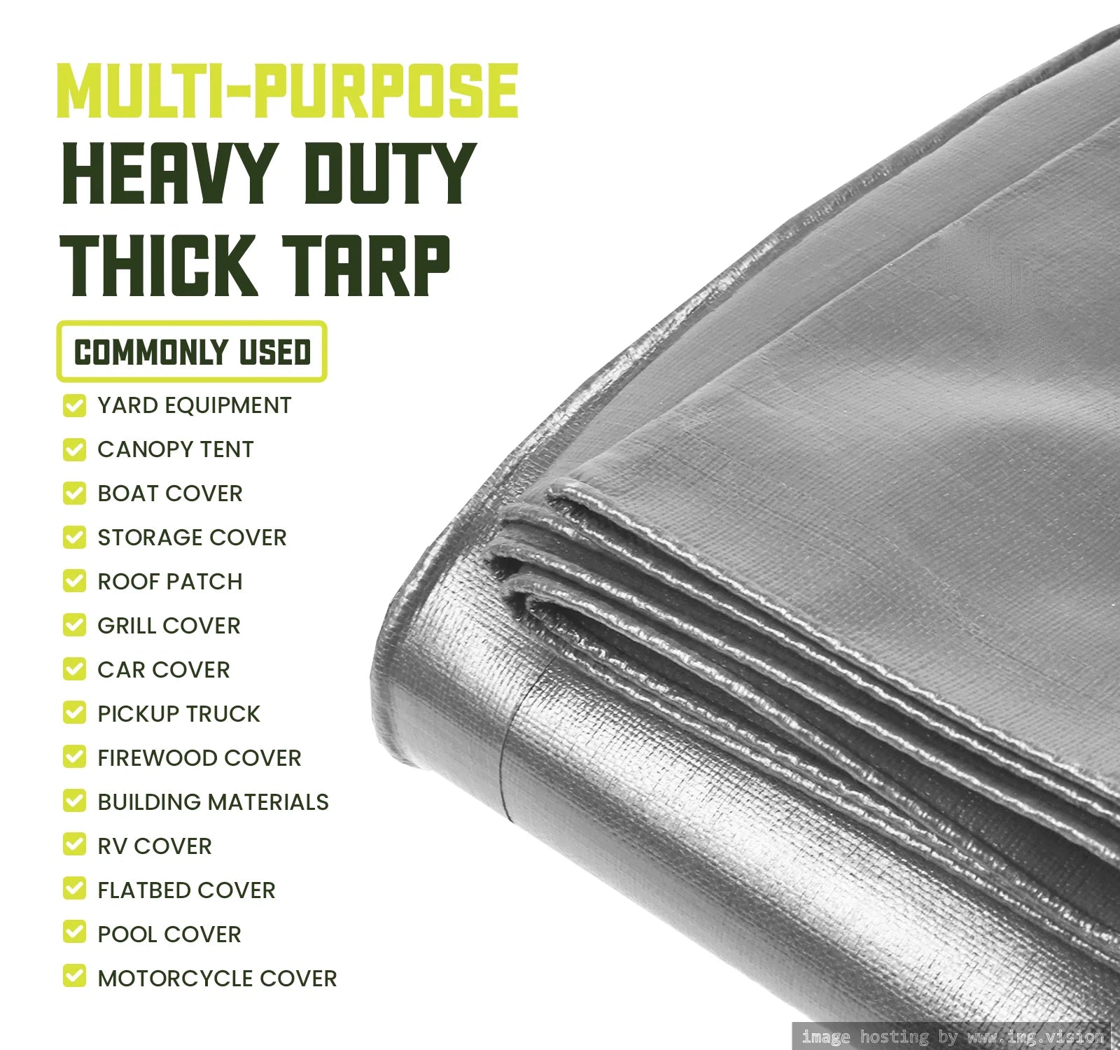 8 Mil Heavy Duty Waterproof Tarp 20′ X 30′Ft W70807