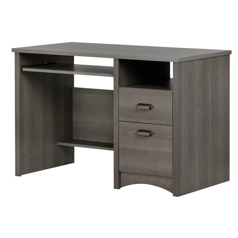 Desk and 1 Printer Cabinet Gray Maple G9896