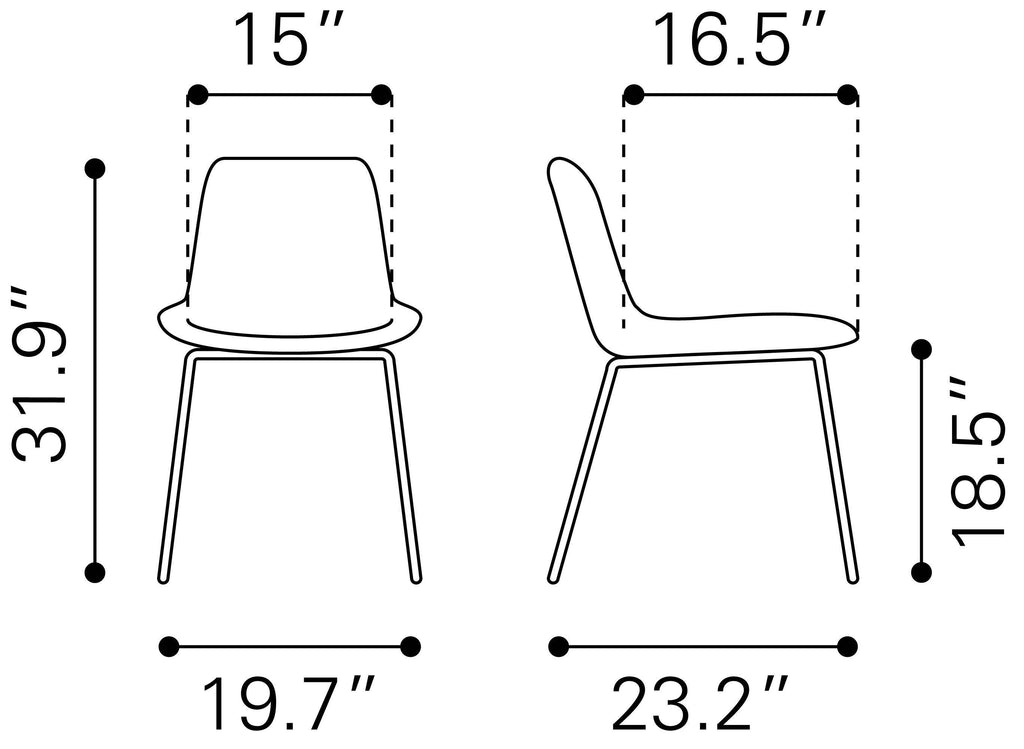 Brown Dining Chair, Set of 2 G186360