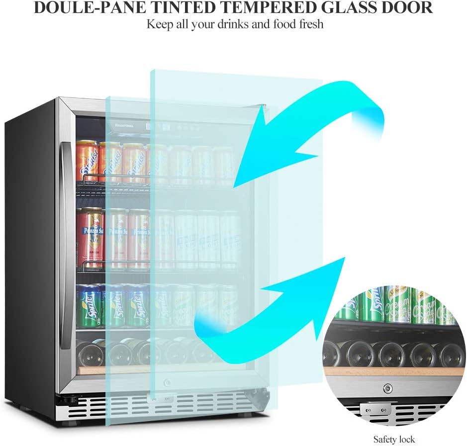 24 Inch 110 Cans Built-in Beverage Cooler Refrigerator A2541