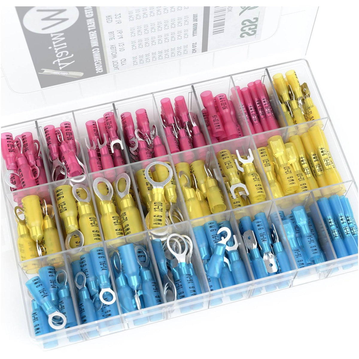 270 Pcs Heat Shrink Wire Connector Kit Electrical Insulated Crimp Marine W439399