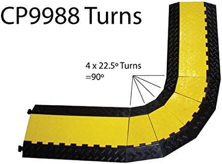 Heavy Duty Cable Protector Ramp 1 Channel 38.5" Long Black Yellow D7500