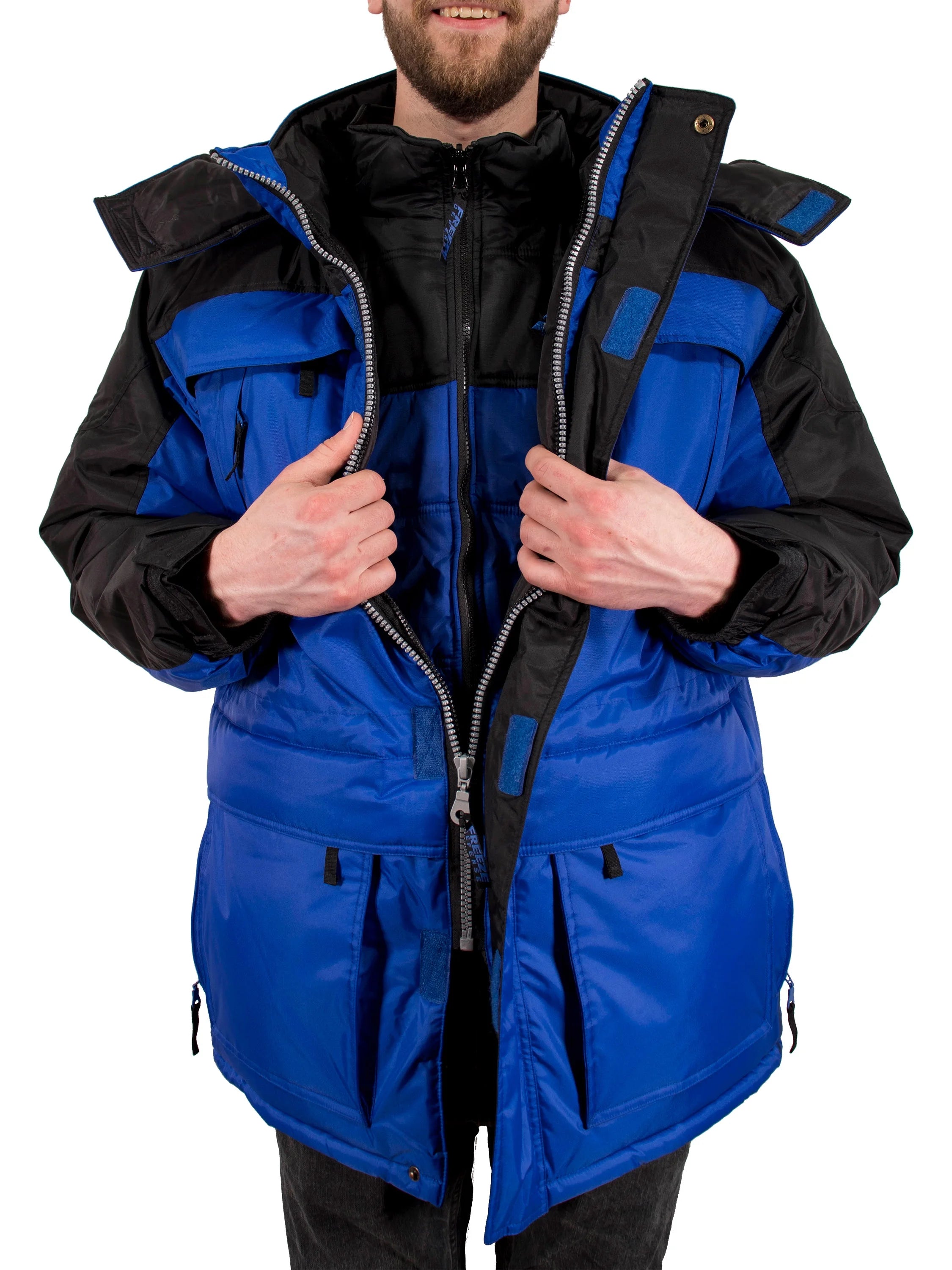 3in1 Winter Jacket Coat Parka & Vest (4XL, Blue) F935730