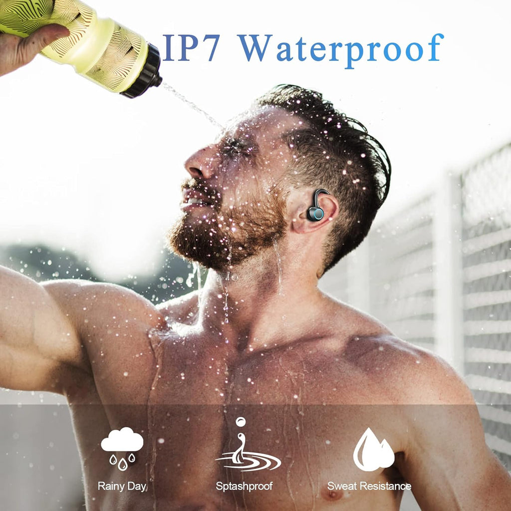Wireless Bluetooth Sport Earbuds with Earhooks, IP7 Waterproof Noise Cancelling Headset N256600