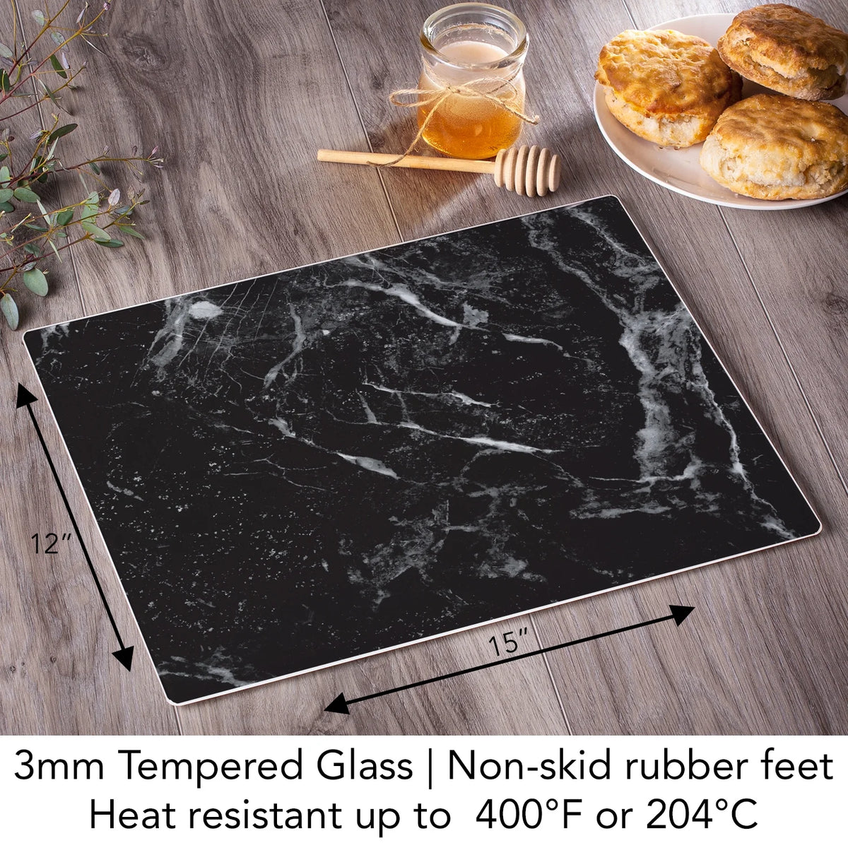 Blue 3mm Glass Cutting Board 15" by 12" V144