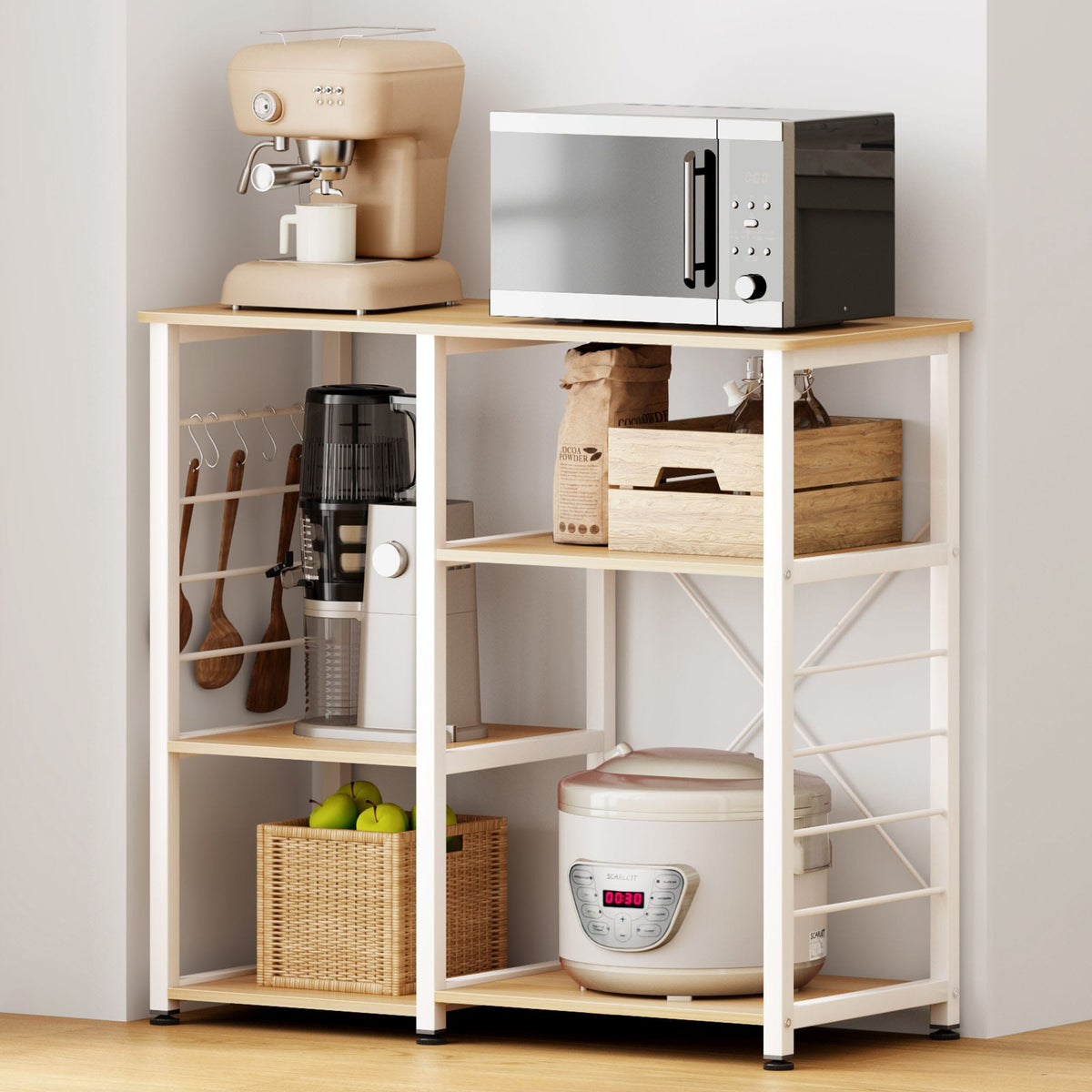 Maple 4-Tier Kitchen Baker's Rack Microwave Stand Storage Rack X220461