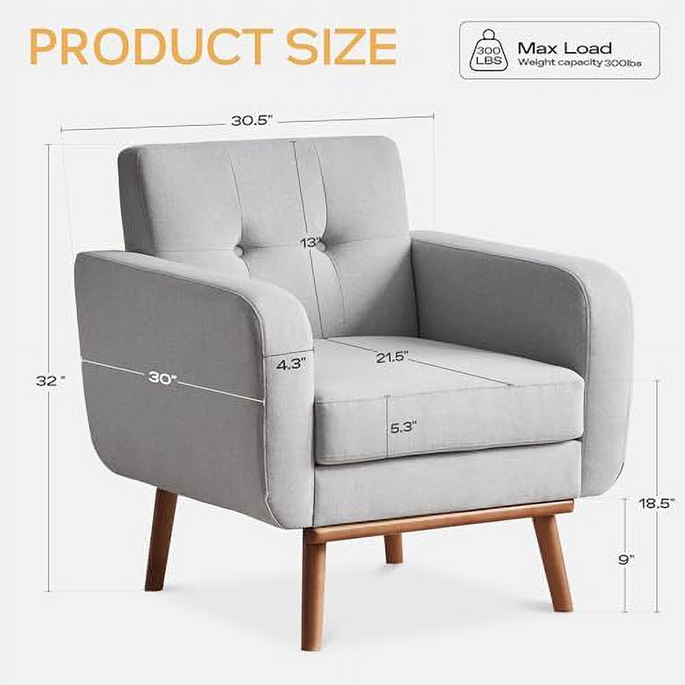 Fabric Accent Chair Button Tufted Upholstered Arm Chair O358670