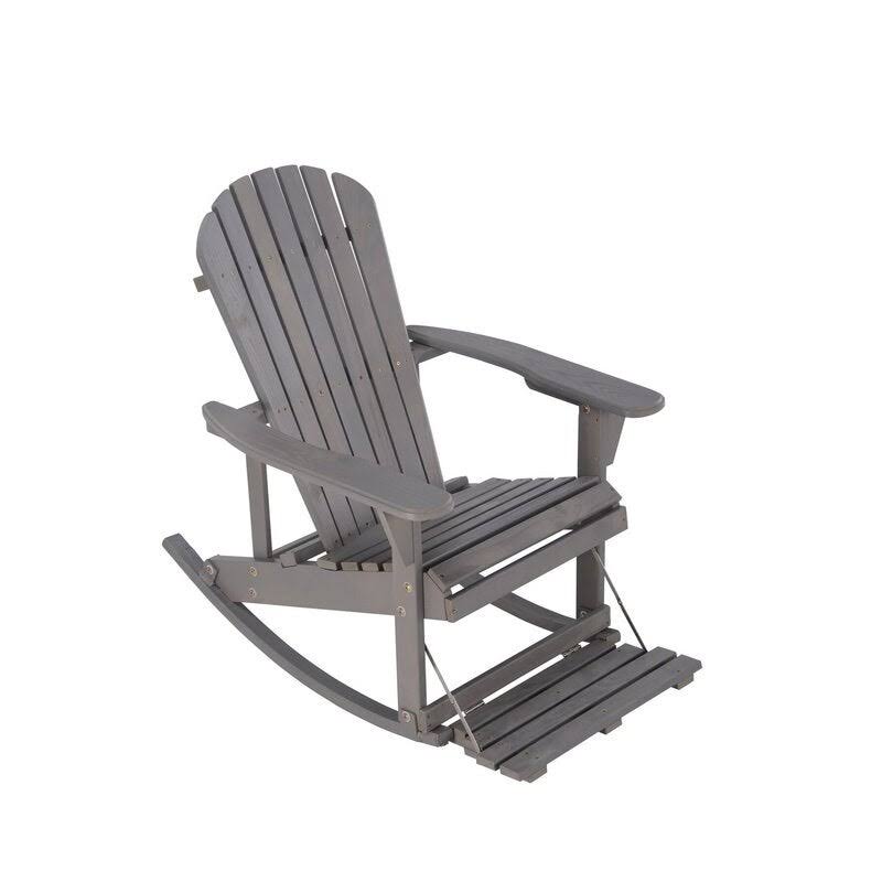 Walnut 3 Piece Patio Adirondack Rocker Set A4968