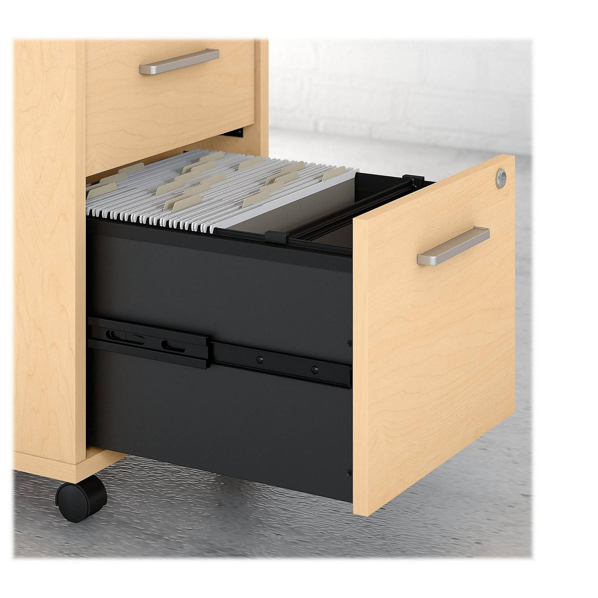 Natural Maple L Shaped Desk with Mobile File Cabinet B311677