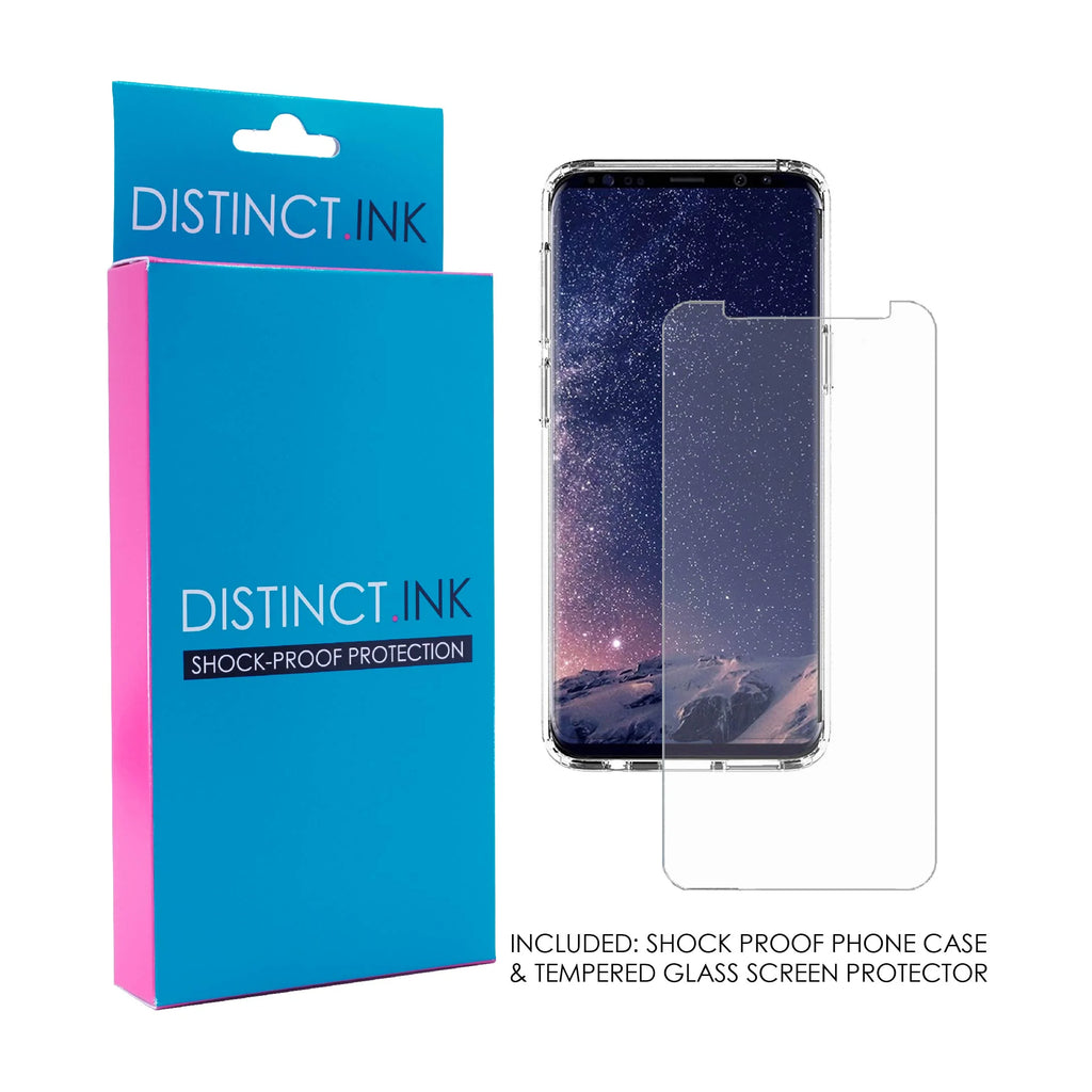 Clear Shockproof Hybrid Case for Samsung Galaxy S9 with Tempered Glass Screen Protector V601