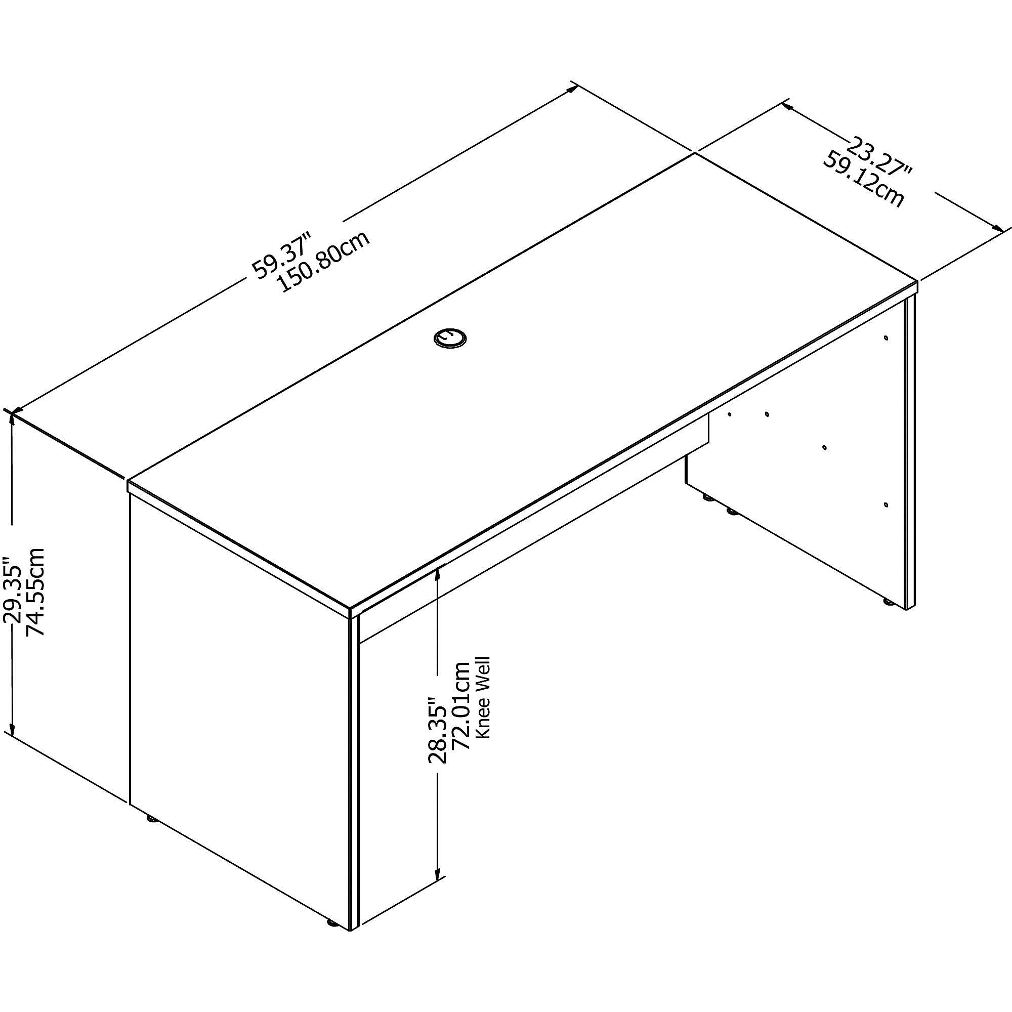 Modern Hickory Credenza Desk R8375