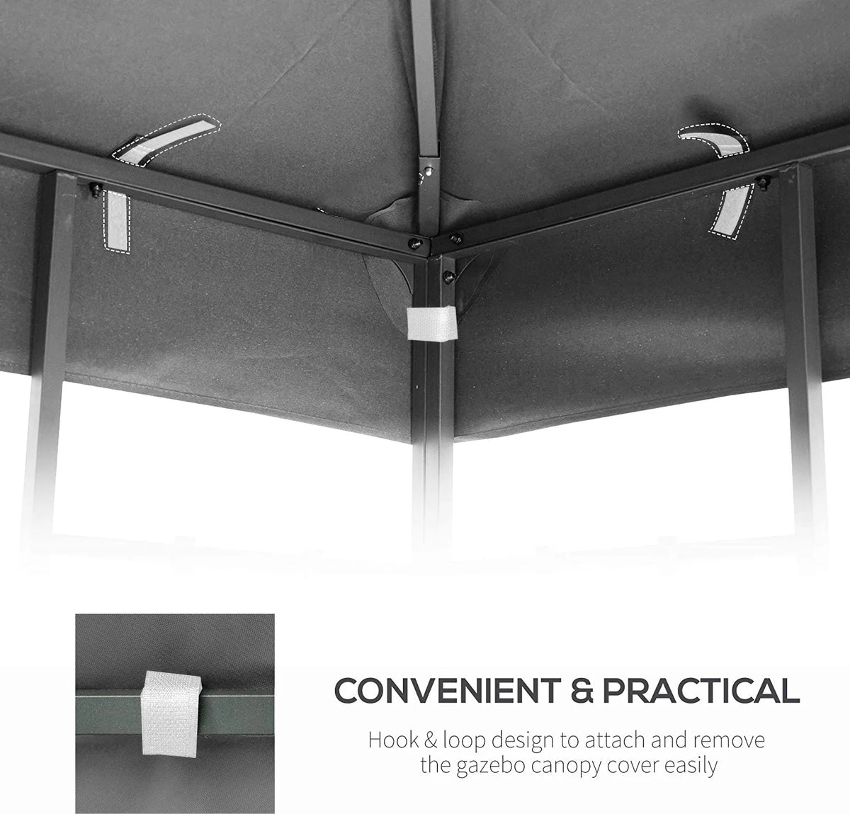 10x10 Ft Double Tiered Gazebo Replacement Canopy Top Cover Only F827874
