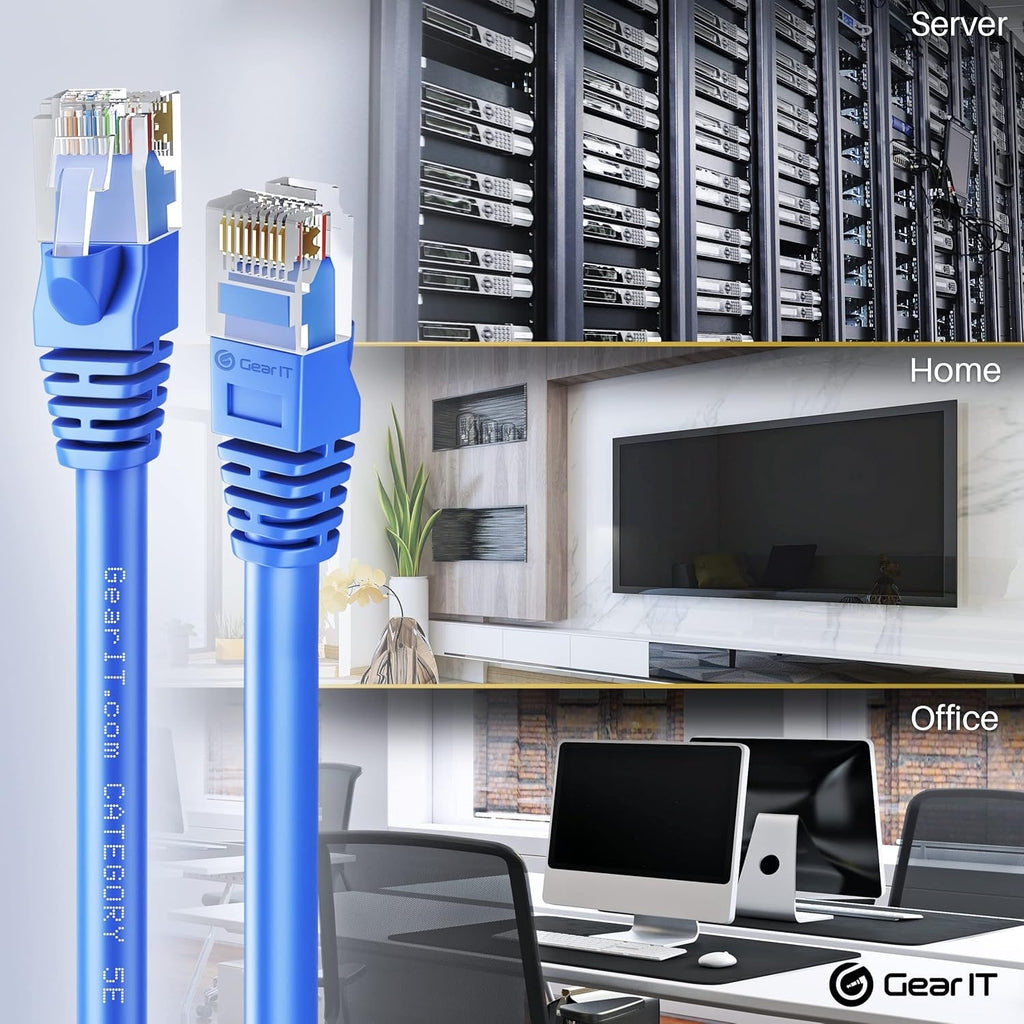 50-Pack Cat5e Ethernet Patch Cable 3 Feet Blue M1758
