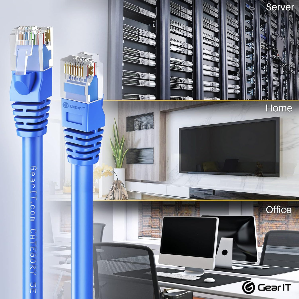 50-Pack Cat5e Ethernet Patch Cable 3 Feet Blue M1758