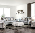 Blue Gray Fabric Sofa and Loveseat Z654