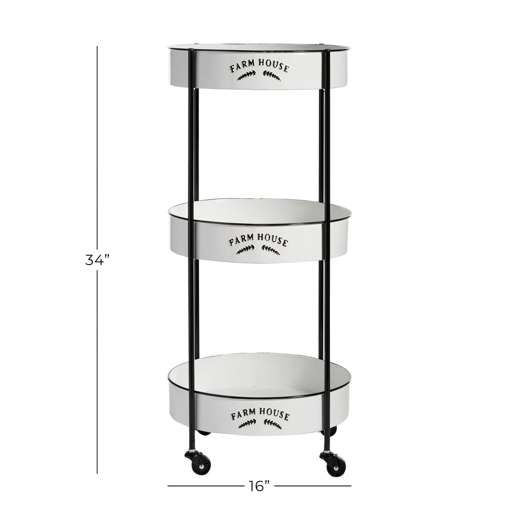 White Metal Storage Cart C732
