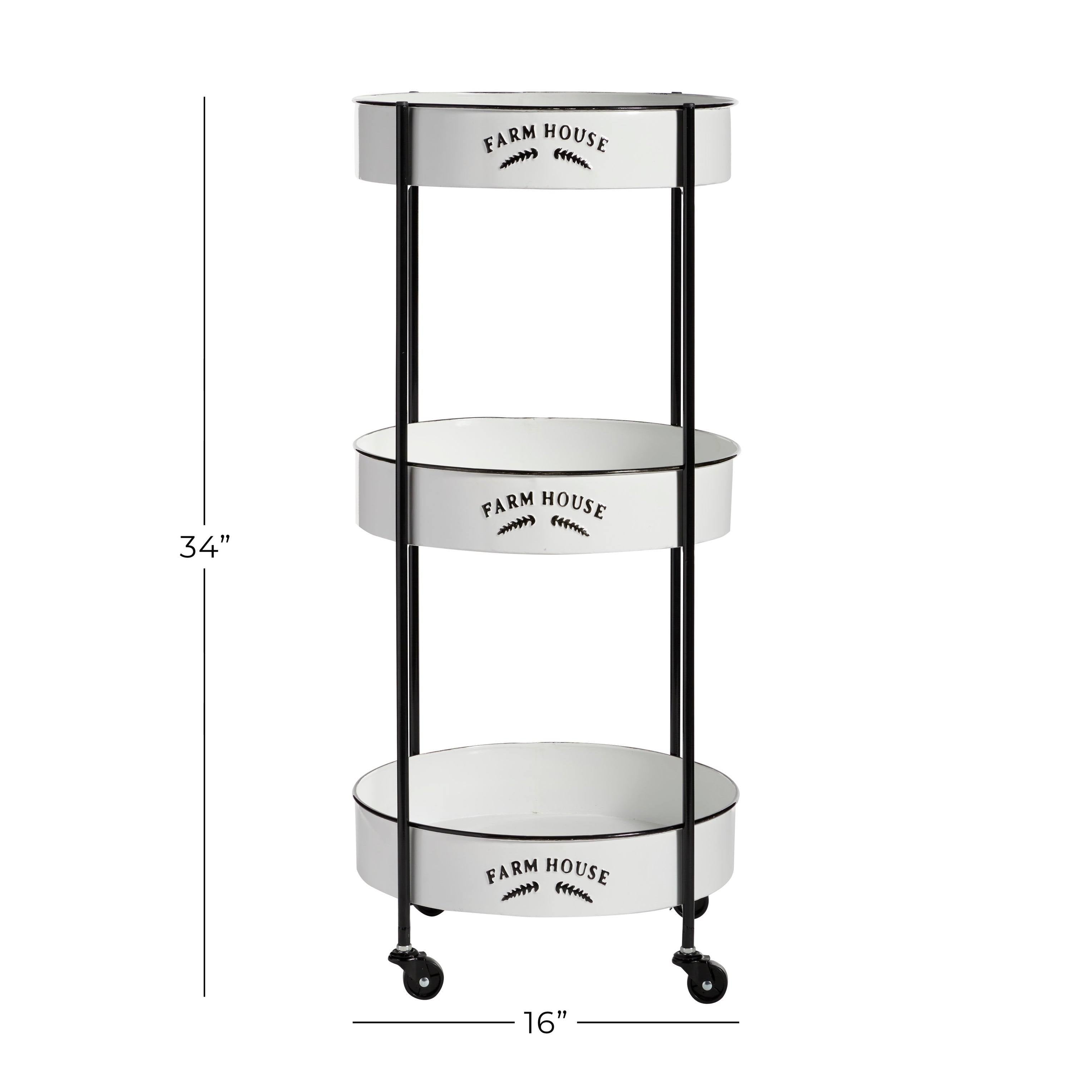 White Metal Storage Cart C732