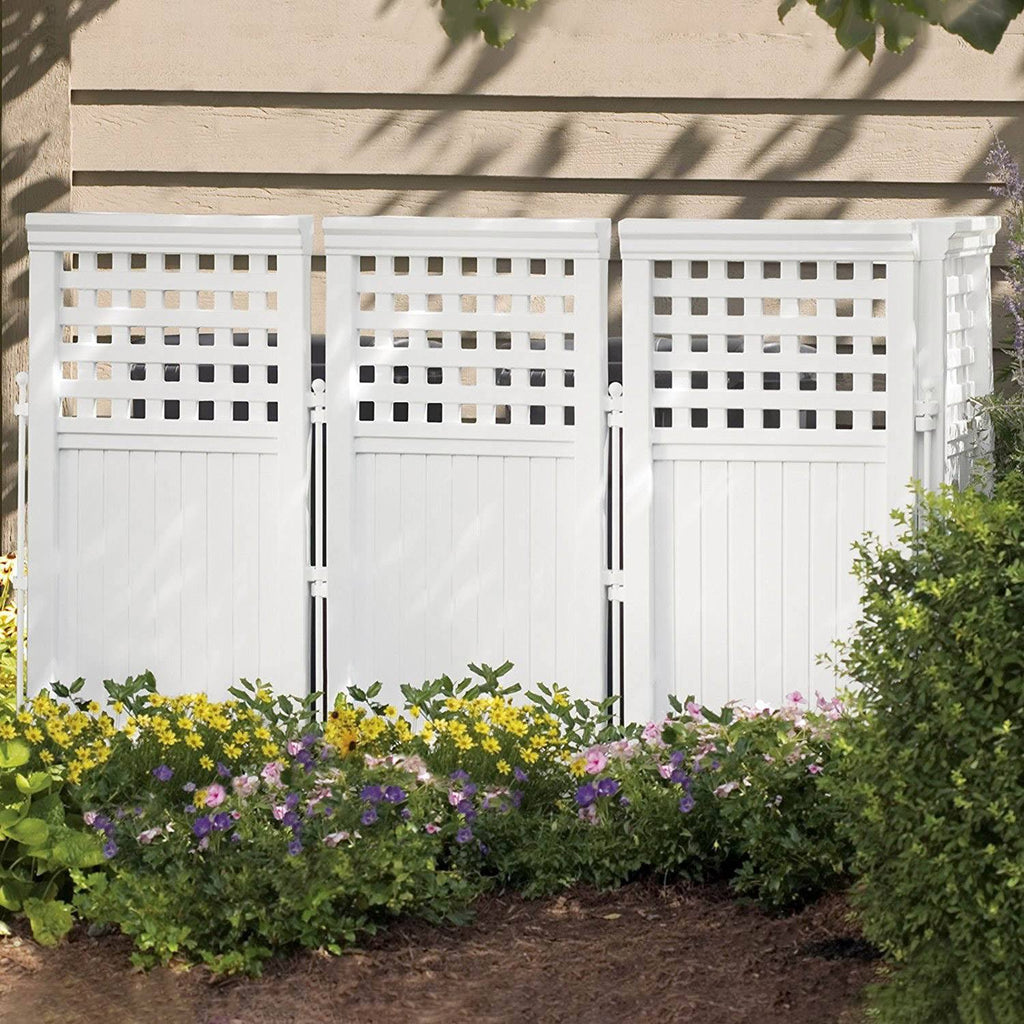 White 4 Panel Screen Enclosure Gated Fence, 2 pack E57119