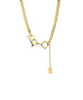 Golden Initial Pendant Necklace with Curby Chain R595932