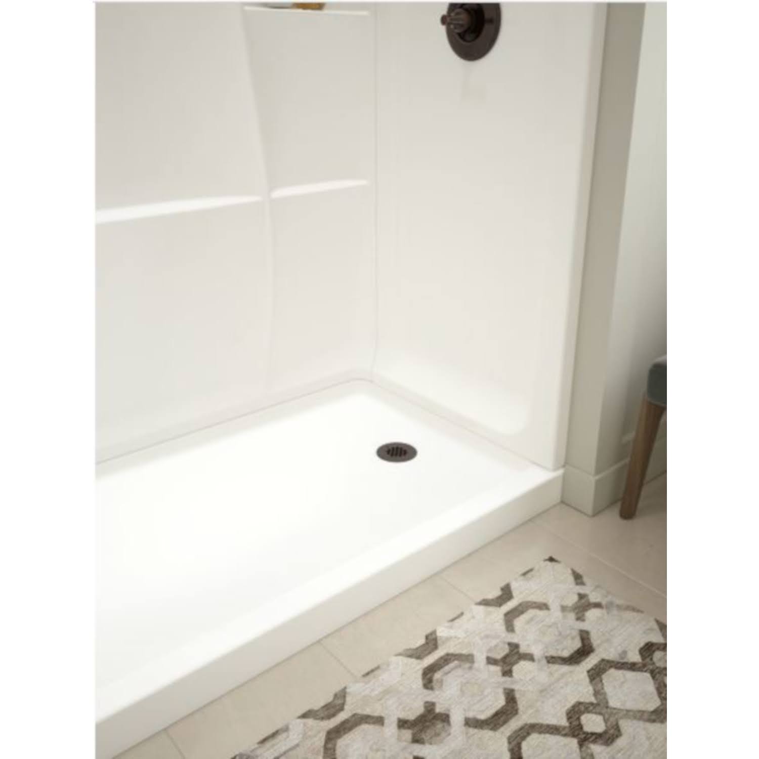 White 32x22 x 60x22 Shower Base S142305
