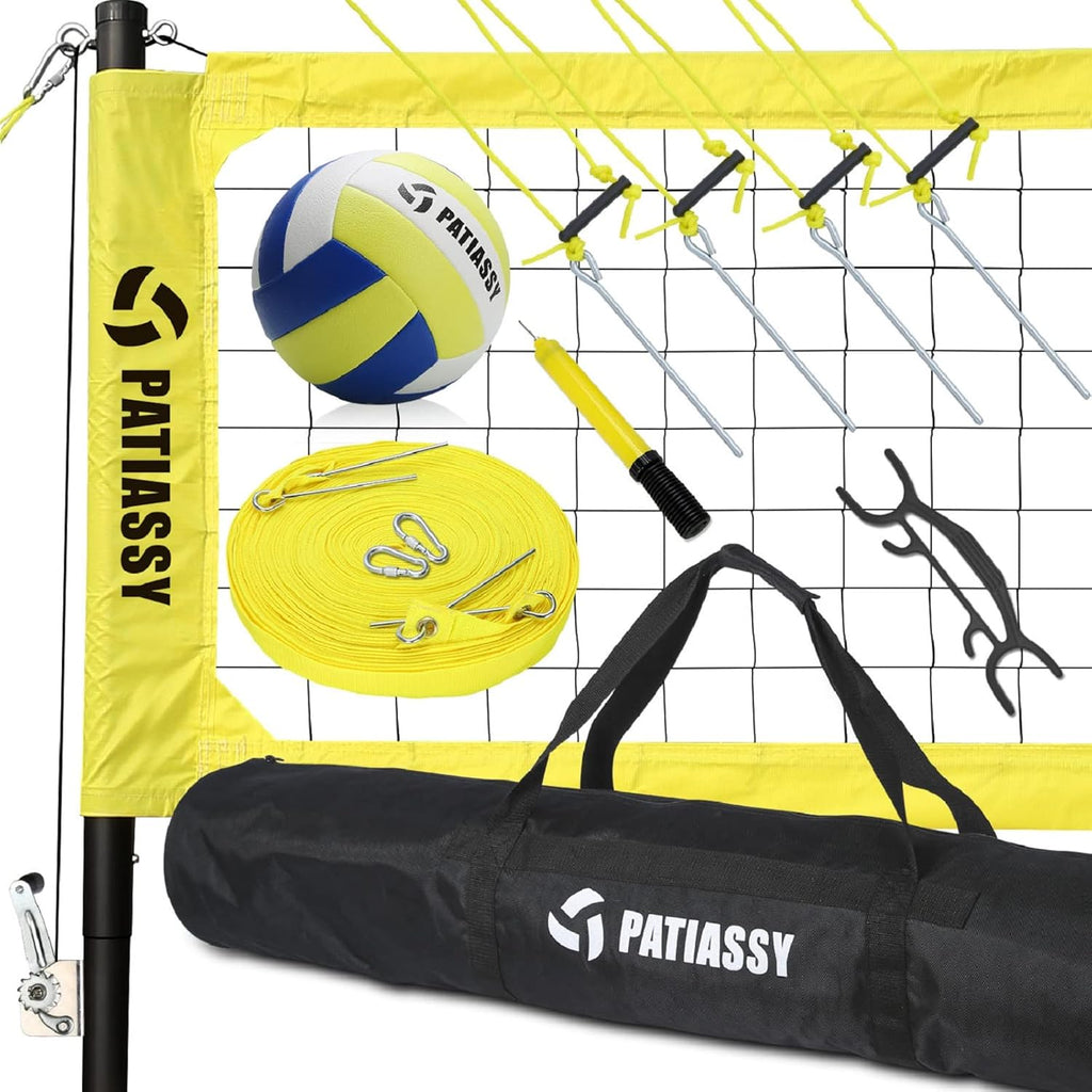 Portable Volleyball Net Set with Aluminum Poles and Carrying Bag I7235
