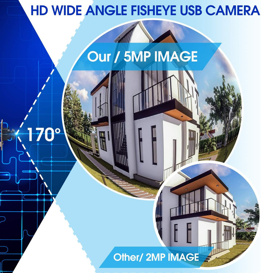 5 Megapixel USB Camera Module with 170 Degree Fisheye Lens Wide Angle HD H640139