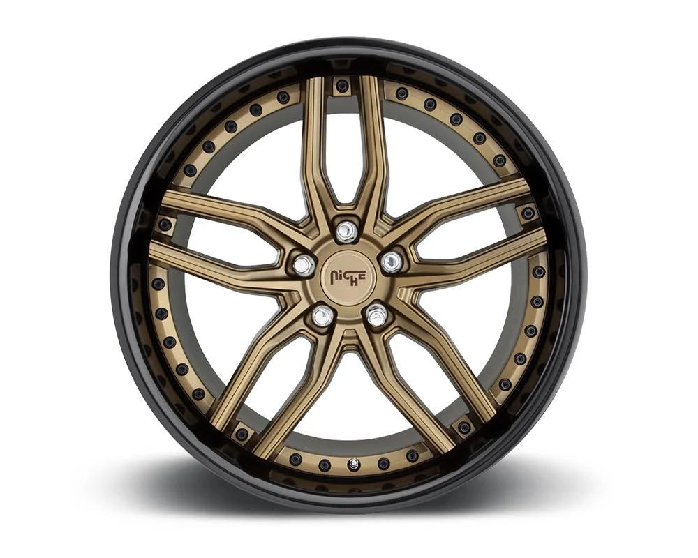 Bronze w/ Gloss Black Lip 1-Piece Cast Wheel 19x9.5 5x114.3 35mm E5479