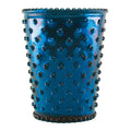 Hobnail Glass Candle Chrome Blue Winter Frost D15149