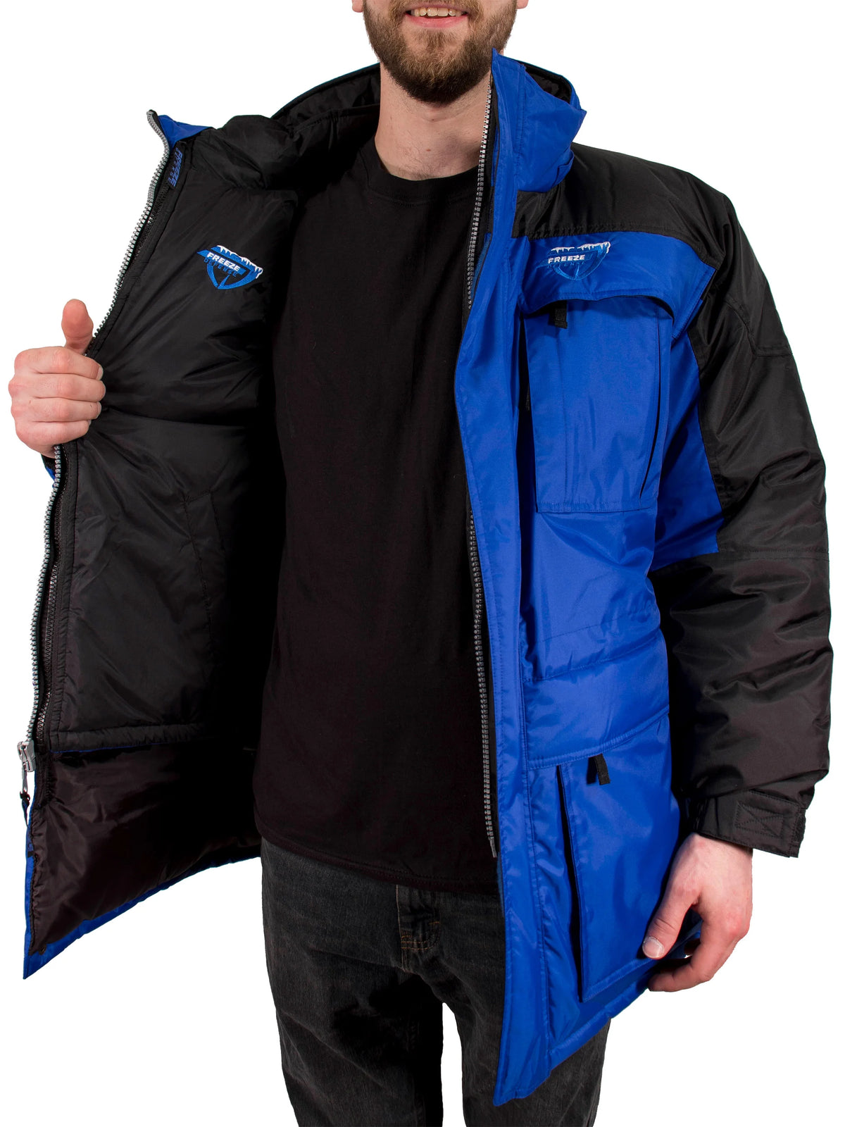 3in1 Winter Jacket Coat Parka & Vest (4XL, Blue) F935730